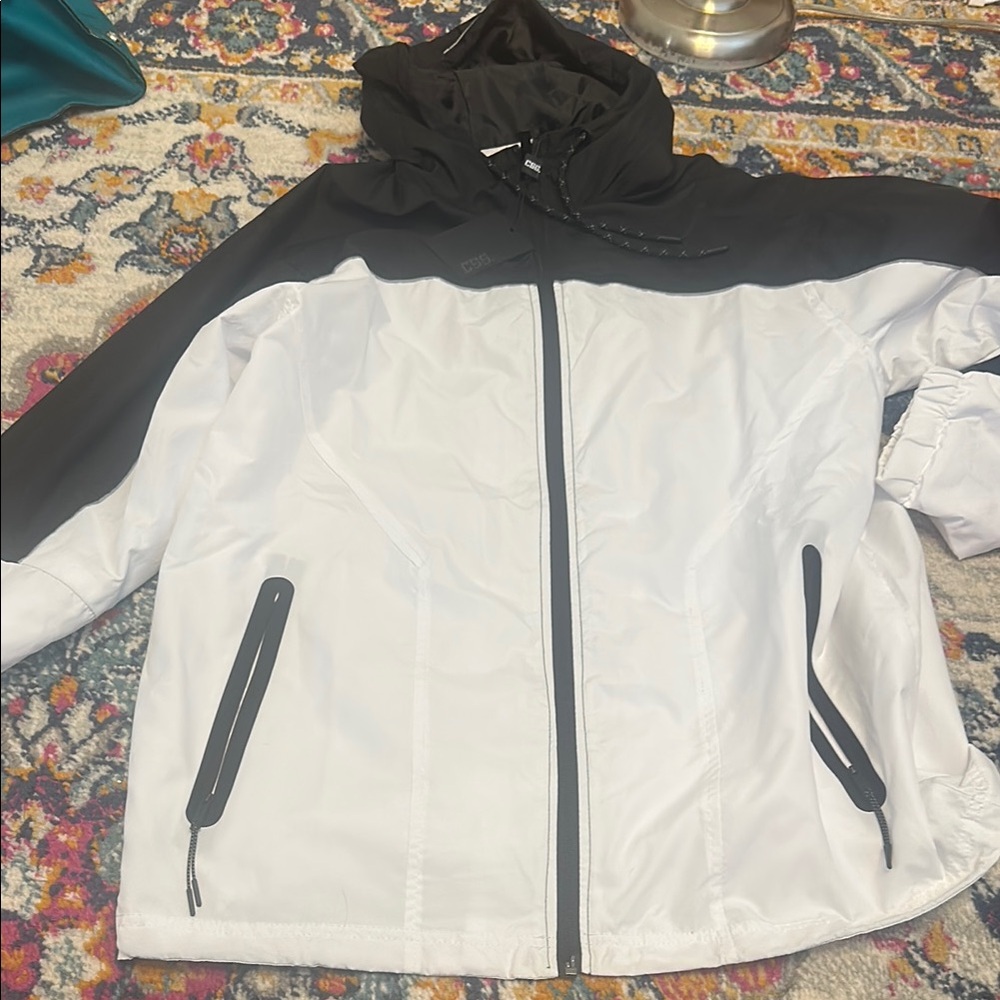 Never Worn Brand New Champs Black and White Hooded Bomber Jacket